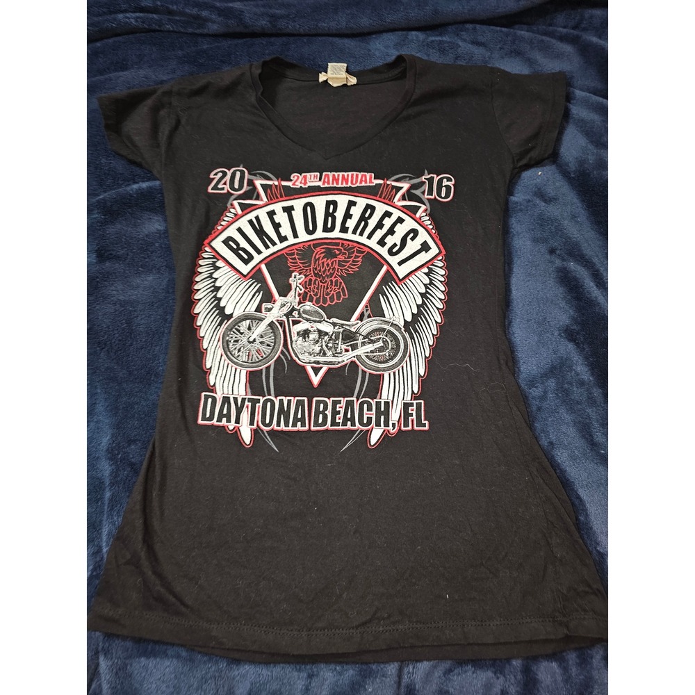 Classy Women Biketoberfest 2016 Daytona Beach FL Graphic V-Neck T-Shirt Black L
